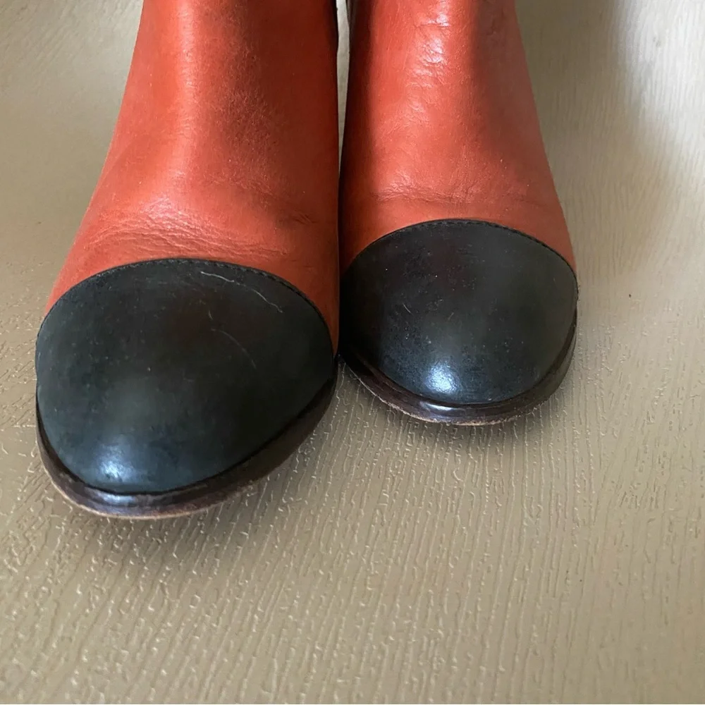 Wolverine 1000 Mile Samantha Pleet Orange Tan Black Leather ankle Boot 7.5m - Picture 3 of 10